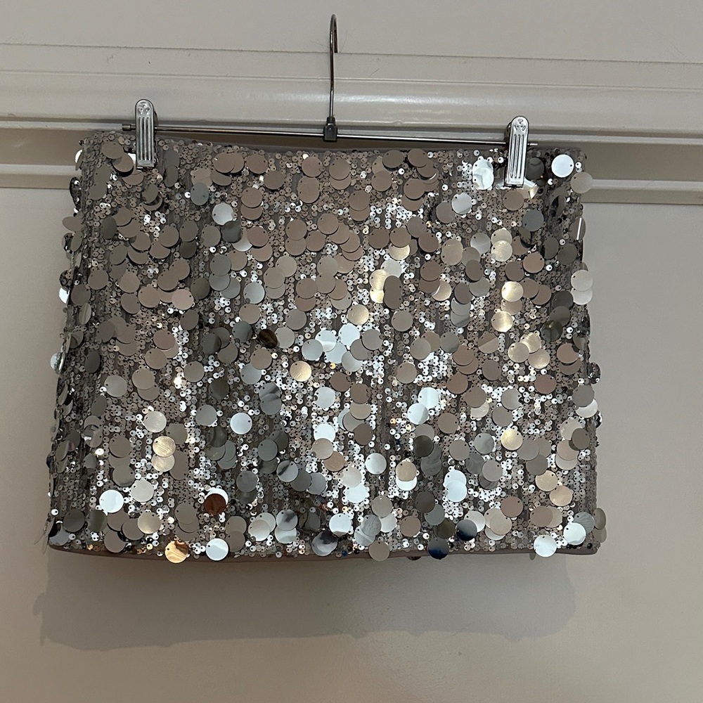 Cider Metallic Sequin Pencil Skirt